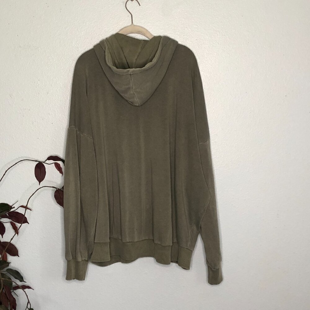 American Eagle Green Jegging Fit Zip Hoodie Sweatshirt Oversized - Picture 6 of 6